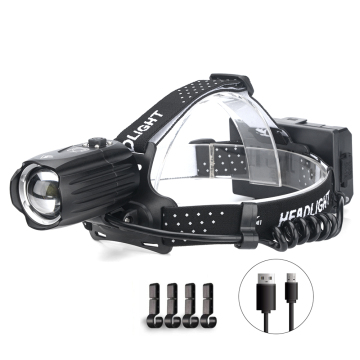 Rechargeable Waterproof LED Headlamp with 5 Lighting Modes