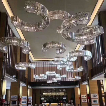 Luxury crystal stainless steel pendant lamp chandelier