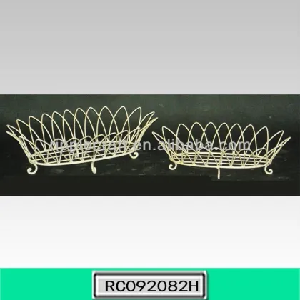 Wrought Iron S/2 Basket Fruit Holder