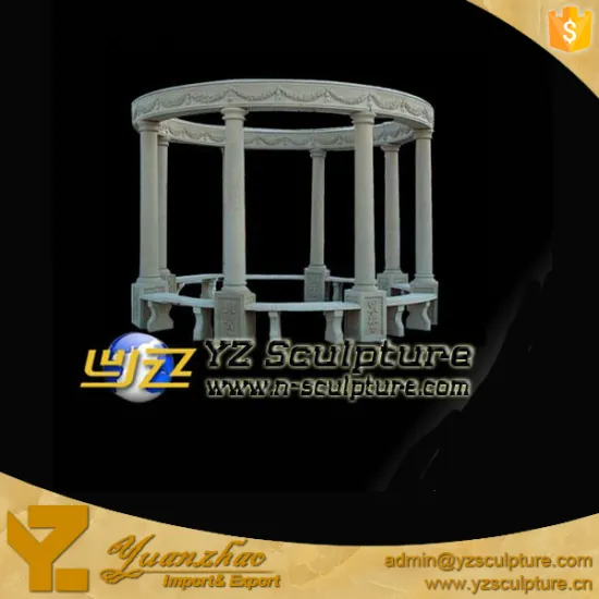Marble Gazebo / Garden Marble Column Gazebo Sculpture / Stone Gazebo