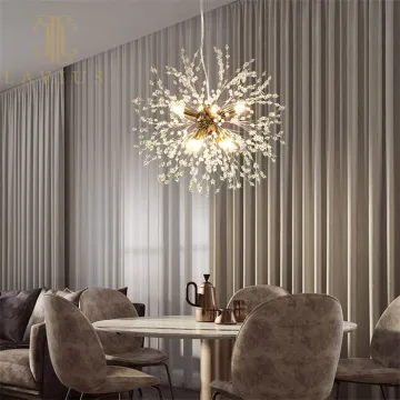 Round Gold Brass Chandelier Led for Living Room