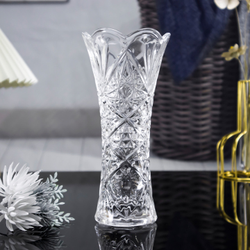 Hot Sale Modern Luxurious 20CM Engraved Flared Glass Vase