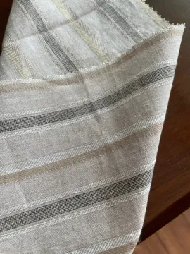 cotton linen polyester yarn dyed fabric with lurex