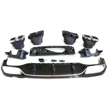 Mercedes E63S Style W213 16-18 Silver Exhaust Tips and Diffuser Lips