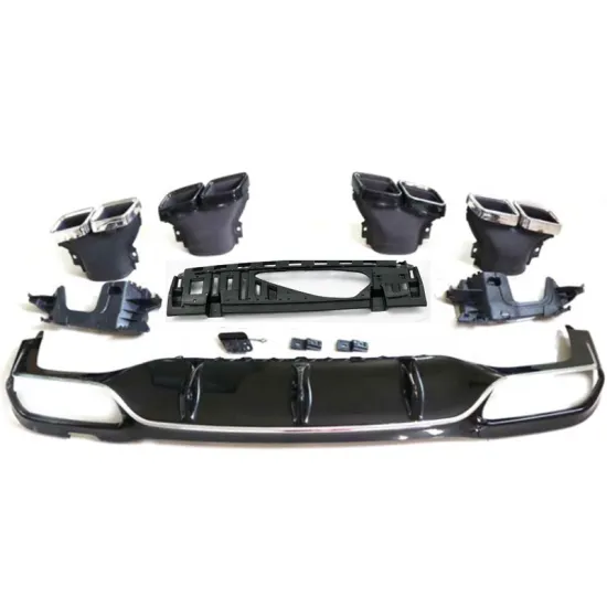 Mercedes E63S Style W213 16-18 Silver Exhaust Tips and Diffuser Lips