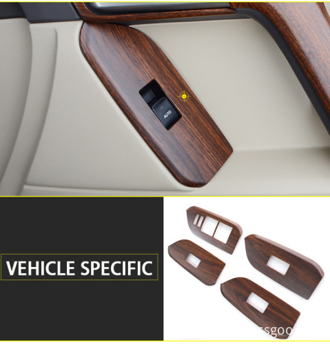Peach Wood Car Interior Accessories: Gear Panel Window Lifter Switch Kit & Dashboard Cover