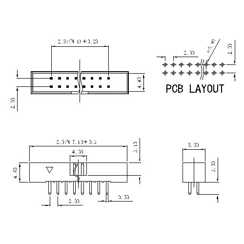 2.00mm Box Header 180° H=4.8