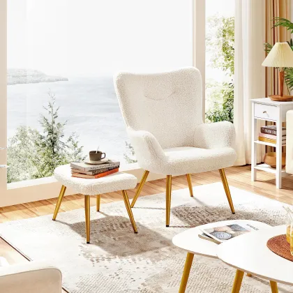 Ivory Downy Soft Backrest Barrel Chair