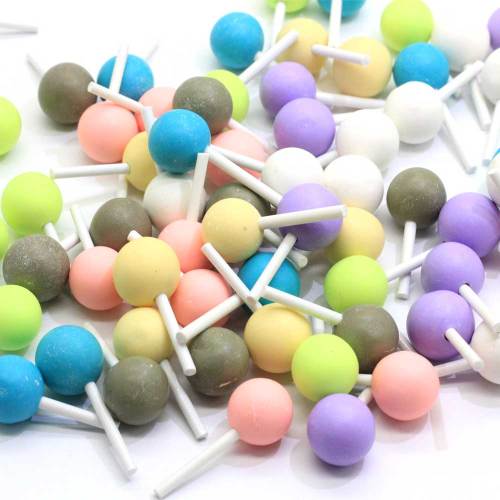 100pcs Cute Lollipop Polymer Clay Simulation Candy Cute Colorful Hot Selling for Birthday Cake Party Wall Desk Decoration DIY