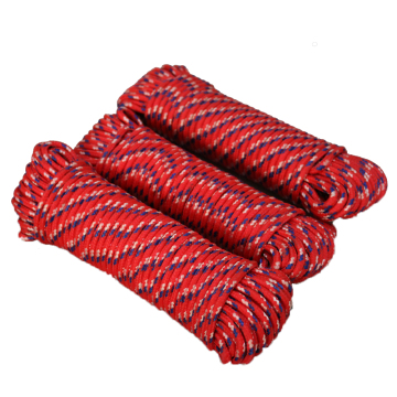 8mm Red Polypropylene Diamond Braid Rope - 20m, 16 Strands