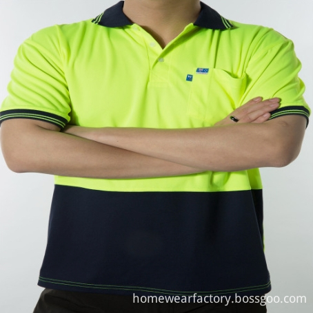 Fluorescent yellow color matching workwear