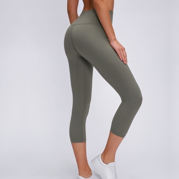 capri leggings med hög midja för kvinnor