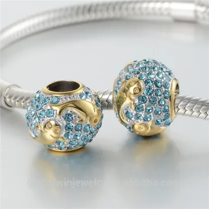 14k Gold Plated Charms 925 Silver Charms Fit European Brand Bracelet E034