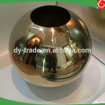 architecture garden decoration hollow stainless steel metal ball with gold plated