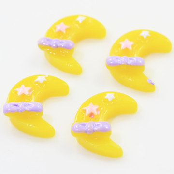 Decorative Mini Yellow Moon Shaped Resins Beads Flat back Charms For DIY Craft Decor Kids Handmade Toy Items Pone Shell