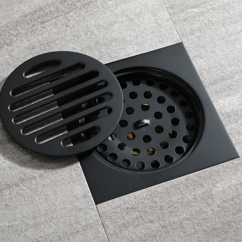 Round Full Copper Black Floor Drain