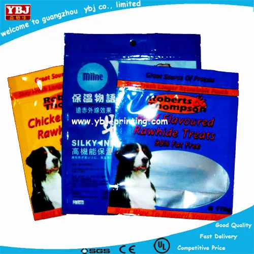 pet dog food bag with resealable zipper