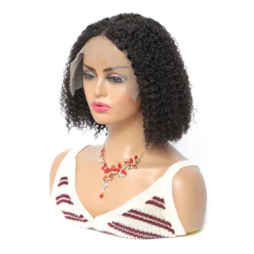 14INCHES Brazilian Virgin Human Hair Wigs for balck women Kinky curly short Curly13x4 Lace Front bob Wigs