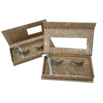 Gold Glitter Paper Eyelash Packaging Box