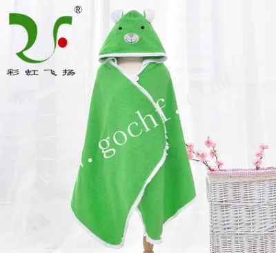 Absorbent cartoon animal hooded kids bath towels