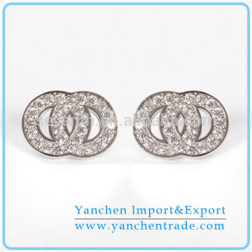 Famous Brand Copy Style Stud Earring Wholesale With Micro Pave CZ Stone For Fashion Girl