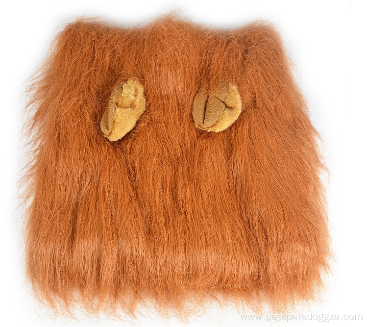 Festival Party Brown Lion Mane Hair Dog Costume