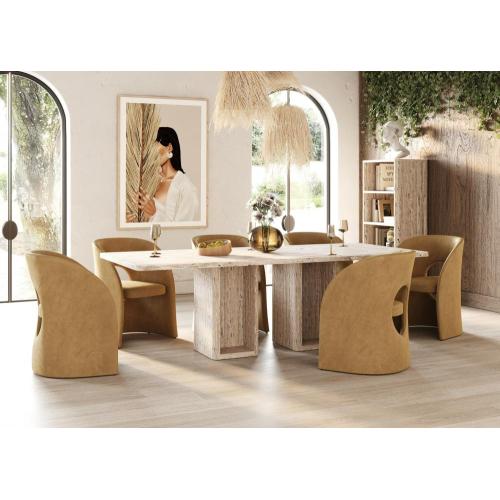 Marble Beige Travertine Dining Table