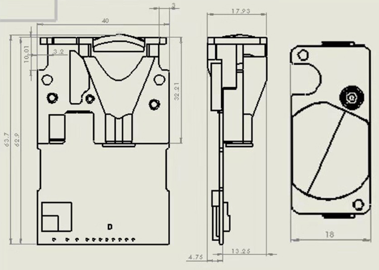 Diagram for the 100m Serial Laser Distance Sensors: