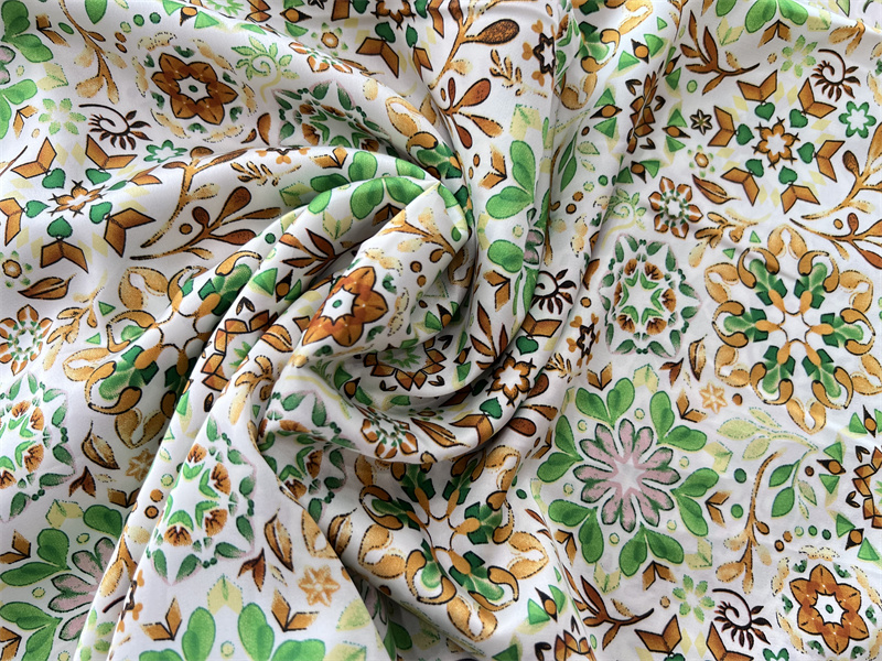 Textile Polyester 50D Spandex Satin Printed Fabric