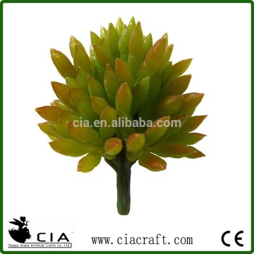 Plastic Echeveria Artificial Succulent Flower in Green with Pink Tip
