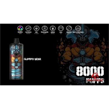 Disponível RGB Light Vape 8000puffs Bobina de malha