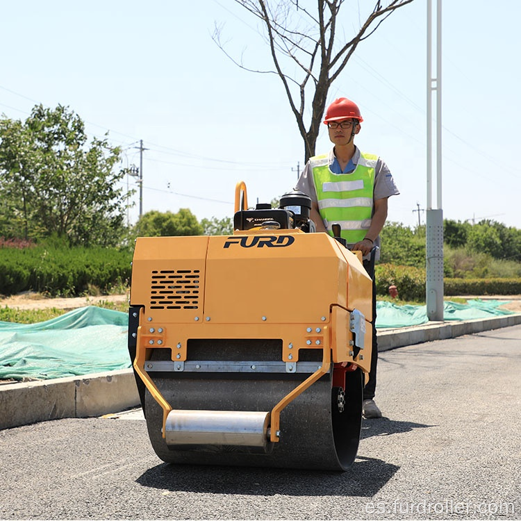 Doble tambor caminando detrás del compactador equipo de compactación de rodillos vibratorios FYL-750