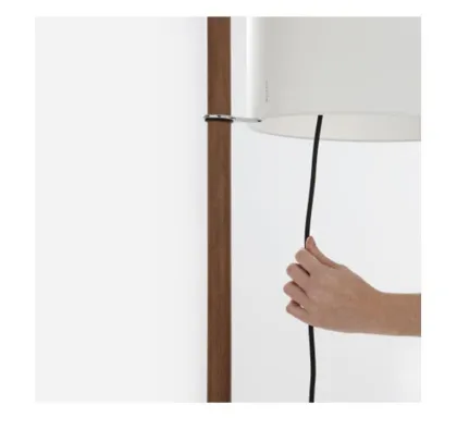 Santa & Cole Walnut Floor Lamp - Wabi Sabi Inspired Living Room Ambience Light