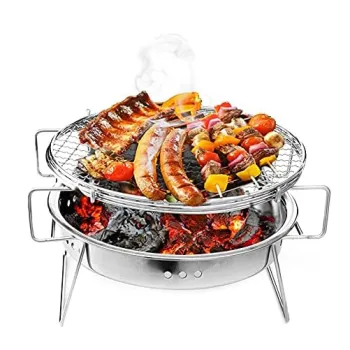 Portable Mini BBQ Grill: Stainless Steel Folding BBQ Accessories for Outdoor Camping and Portable Kitchen Needs