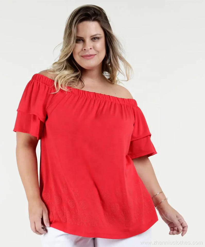 OEM Women Plus Size Off Shoulder fashion Blouse