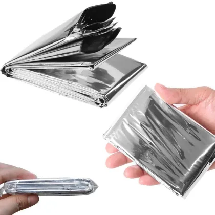 Portable Aluminum Film Emergency Blanket - Double-sided Thermal Insulation Outdoor Survival Blanket
