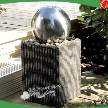 Stainless Steel Brush Fountain Ball for Rattan Tower Outdoor Garden Water Feature by Gardman