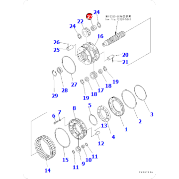 D155AX-5 Bulldozer Bearing 195-15-49430