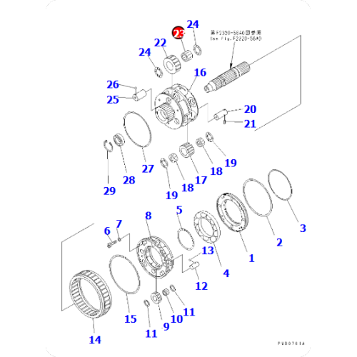 D155AX-5 Bulldozer Bearing 195-15-49430