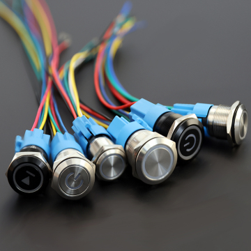 Langir IP67 Waterdichte metalen drukknopschakelaar 12V LED voor industrieel