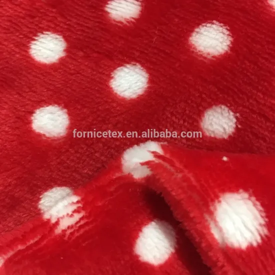 High quality Dot Printed double-side polyester flannel fabric for babies