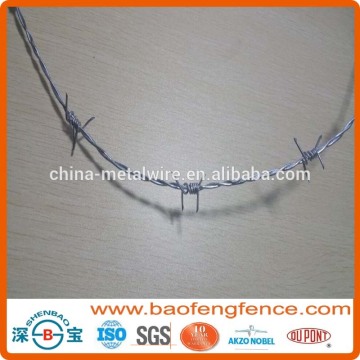 Factory IOWA 1.57mm 1.80mm High Tensile Steel Galvanized PVC Coated Barbed Wire For Fencing (Export to Australia,NZ,UK,Brazil)