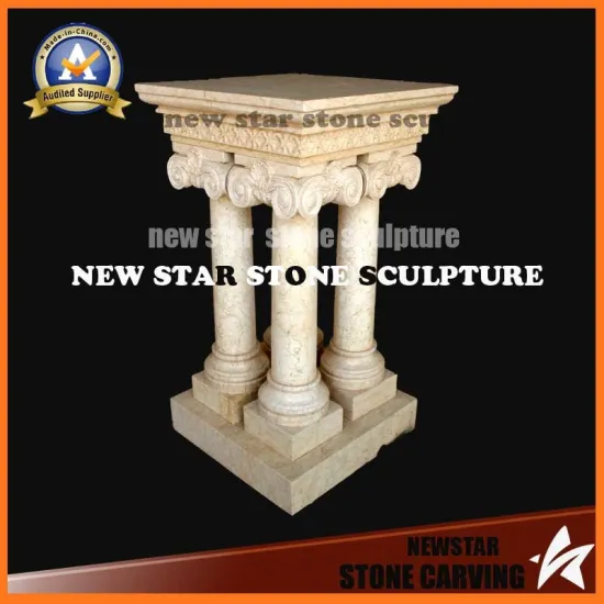 Matte-Finished Design Beige Four Pillars with One Base/Capital