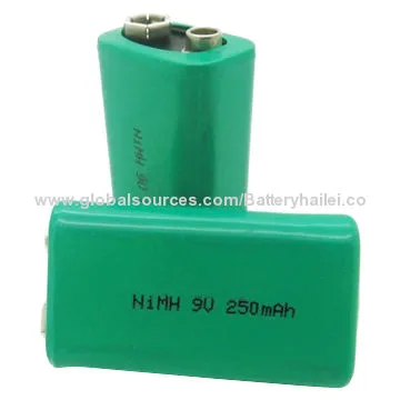 9V NiMH Batteries with 250mAh Capacity for Electric Cars, Storage Battery