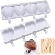 Custom Heart Shape Silicone Ice Cream Pop Mold