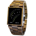 Men's Square Electronic Quartz Wood Watch