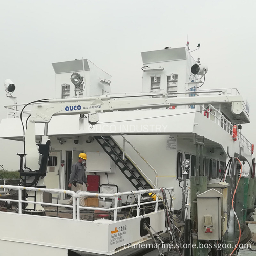 0.98T5M Telescopic Boom Marine Crane For Small Vessels