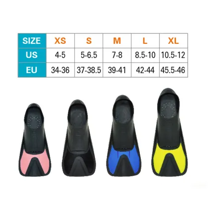 Short Swimming Training Fins for Pool Sports