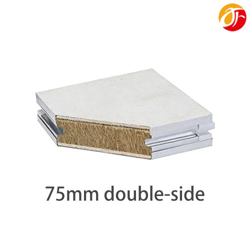 لوح من الصوف الصخري مصنوع يدويًا من الزجاج والمغنيسيوم مزدوج الجانب (75 مم)