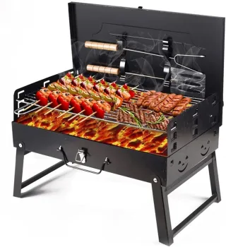 Portable Outdoor Folding Iron BBQ Grill for Family Parties and Picnics